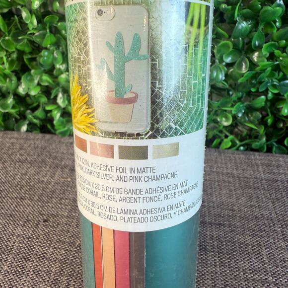 Cricut 5 Sheets 12X12 Adhesive Foil MatteTeal ,Coral, Pink, Dark Silver & Pink - Picture 8 of 12